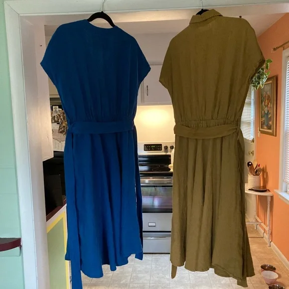 notPERFECTLINEN Bronze and Teal Midi Dresses - Picture 6 of 8